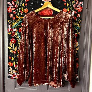 Modcloth 2XL Mauve Crushed Velvet Long-Sleeved Top